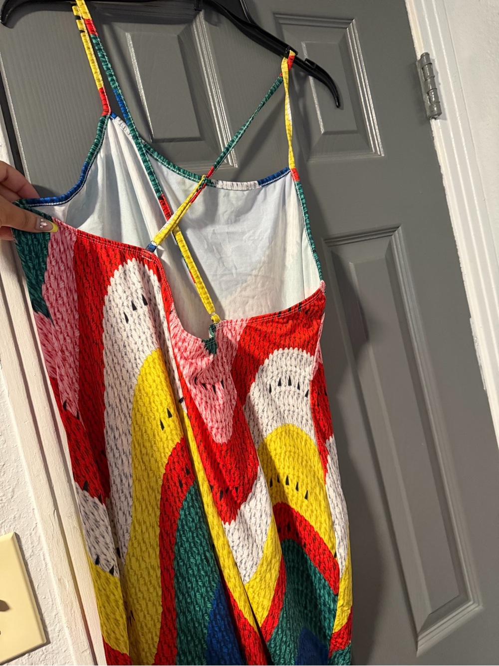 Colorblock Crochet Slip Dress - Multicolor - Picture 2 of 2